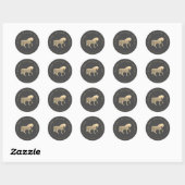 Gold Horse Ronde Sticker (Vel)