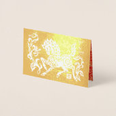 Gold Horse Year with texts Real Foil SGC Folie Kaarten (Voorkant)