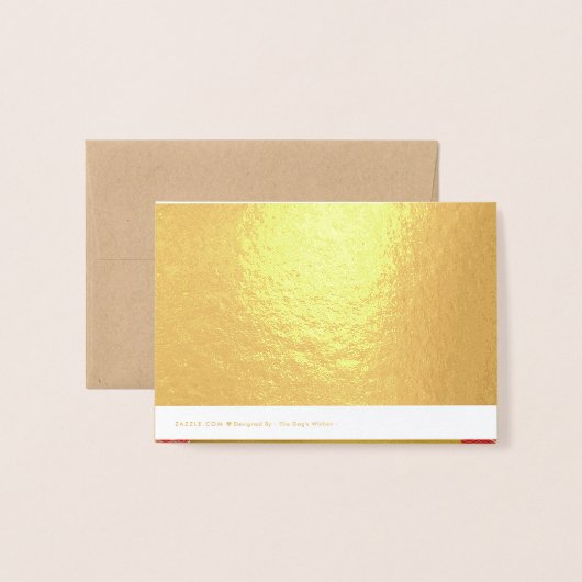 Gold Horse Year with texts Real Foil SGC Folie Kaarten (Met envelop)