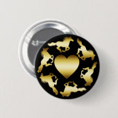 GOLD HORSES RING RONDE BUTTON 5,7 CM (Voorkant /achterkant)