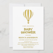 Gold Hot Air Ballon Baby shower Kaart (Voorkant)