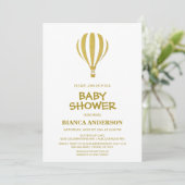 Gold Hot Air Ballon Baby shower Kaart (Staand voorkant)