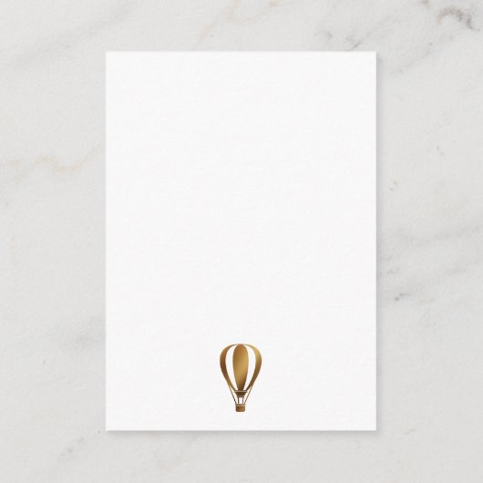 Gold Hot Air ballon raden de prijs-gamekaarten Informatiekaartje (Achterkant)