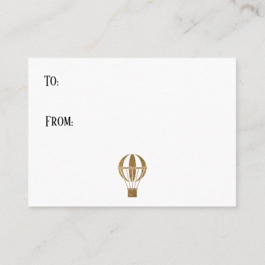 Gold Hot-Air-ballonbeeldscherm met insteekkaart Informatiekaartje (Achterkant)