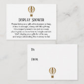 Gold Hot-Air-ballonbeeldscherm met insteekkaart Informatiekaartje (Voorkant / Achterkant)