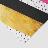 Gold Hot Pink Black White Stippen Stripes Tissue Tissuepapier (Detail)