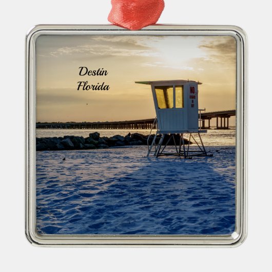 Gold Hour Destin East Pass Square Ornament (Voorkant)