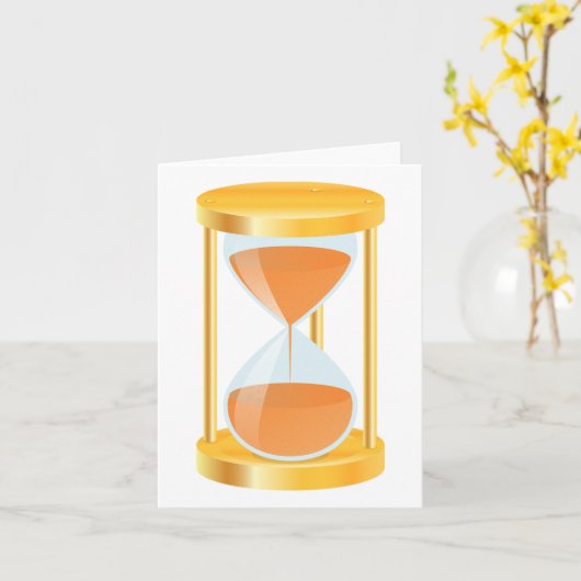 Gold Hourglass Timer Note-kaarten Kaart (Gele Bloem)