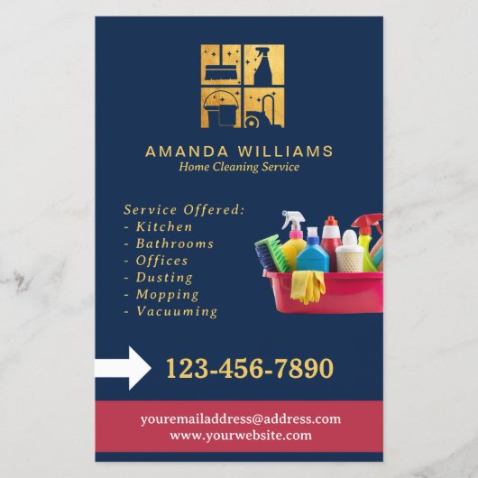 Gold House Cleaning Services Flyer (Voorkant)