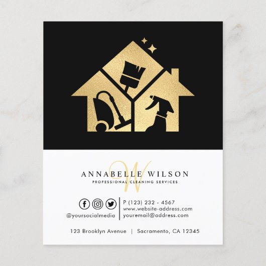 Gold House Cleaning Services Flyer (Achterkant)