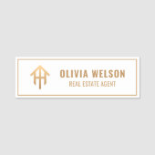 Gold House Logo Professionele Makelaar in Onroeren Naamplaatje (Voorkant)