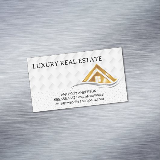 Gold House Logo | Real Estate Logo Magnetisch Visitekaartje (Voorbeeld)