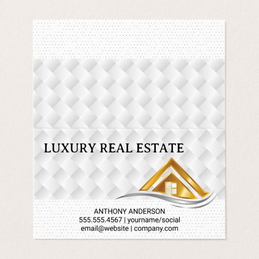 Gold House Logo | Real Estate Logo Visitekaartje (Buitenkant ongevouwen)