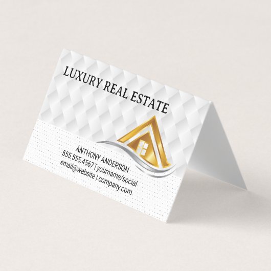 Gold House Logo | Real Estate Logo Visitekaartje (Voorkant)