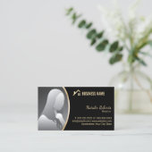 Gold House Logo Vastgoed Realtor Zwart Foto Visitekaartje (Staand voorkant)