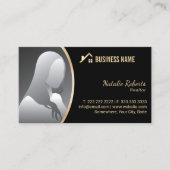 Gold House Logo Vastgoed Realtor Zwart Foto Visitekaartje (Voorkant)