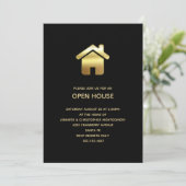 Gold House Symbol Open House Uitnodiging (Staand voorkant)