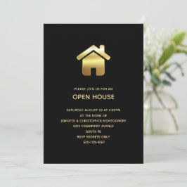 Gold House Symbol Open House Uitnodiging