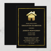 Gold House Symbol Real Estate Design Afstuderen Kaart (Voorkant / Achterkant)