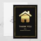 Gold House Symbool Real Estate Design Dank u Bedankkaart (Voorkant / Achterkant)
