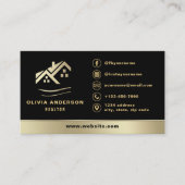 Gold House Zwart Vastgoed Realtor Modern Visitekaartje (Voorkant)