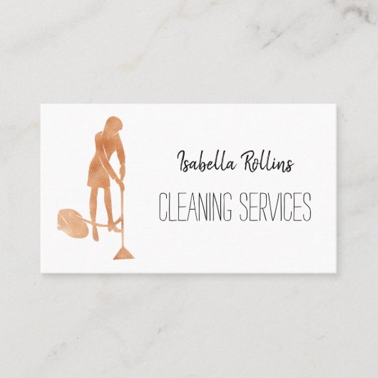 Gold Housekeeper Cleaning Services Maid Visitekaartje (Voorkant)