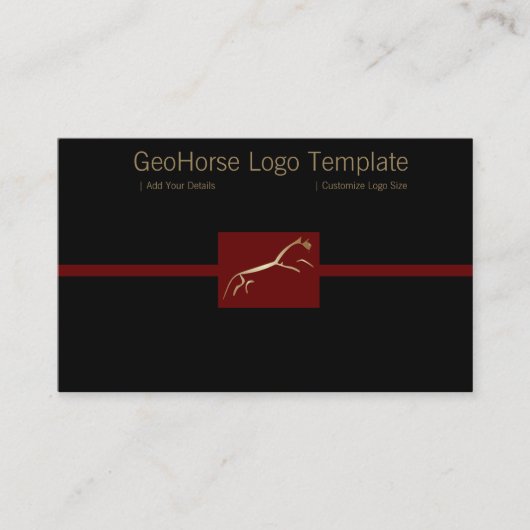 Gold Huffington Geoglyph Paard Logo Visitekaartje (Voorkant)