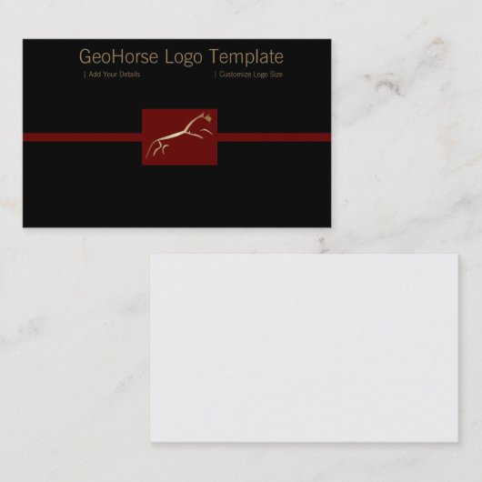 Gold Huffington Geoglyph Paard Logo Visitekaartje (Voorkant / Achterkant)
