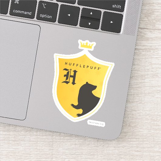 Gold HUFFLEPUFF™ afgedekte gekruiste steun Sticker (Detail)