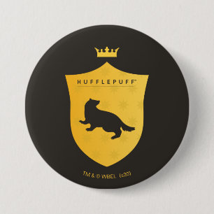 Gold HUFFLEPUFF™ Crowning Crest Ronde Button 7,6 Cm