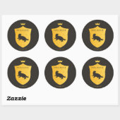 Gold HUFFLEPUFF™ Crowning Crest Ronde Sticker (Vel)