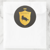 Gold HUFFLEPUFF™ Crowning Crest Ronde Sticker (Tas)