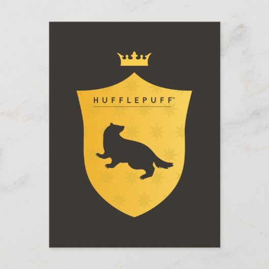 Gold HUFFLEPUFF™ Crowning Crest Uitnodiging Briefkaart (Voorkant)