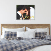 Gold Hugs en Kisses Wedding Foto Canvas Afdruk (Insitu (Slaapkamer))