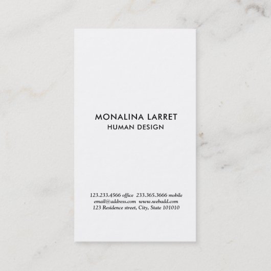 Gold Human Design Body Graph Visitekaartje (Achterkant)