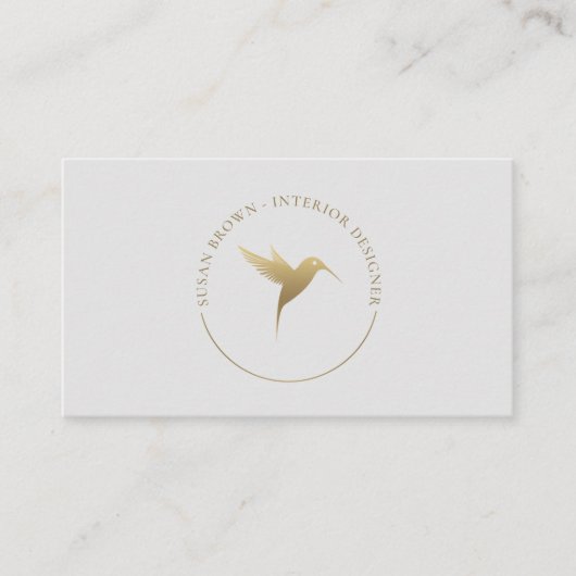 Gold Humming Bird Logo Visitekaartje (Voorkant)