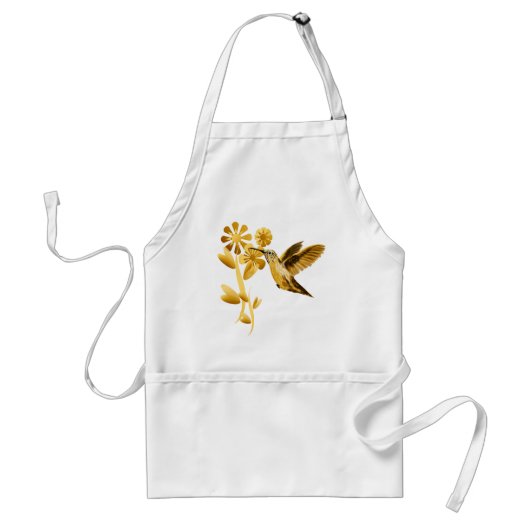 Gold Hummingbird Apron Standaard Schort (Voorkant)