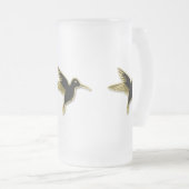 Gold Hummingbird met vleugels uitgestrekt Matglas Bierpul (Voorkant rechts)