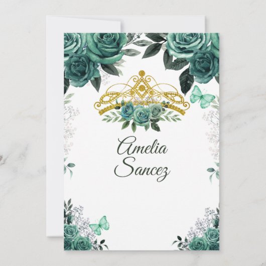 Gold & Hunter Emerald Green Mis Quince Kaart (Achterkant)