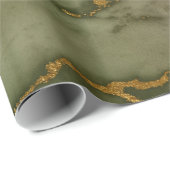 Gold Hunter Green Marble Fluid Metallic Cadeaupapier (Rol Hoek)