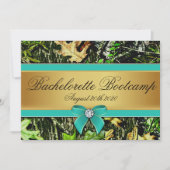 Gold Hunting Camo Bachelorette Party Kaart (Voorkant)