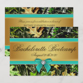 Gold Hunting Camo Bachelorette Party Kaart (Voorkant / Achterkant)