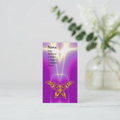 GOLD HYPER BUTTERFLES, LICHT WAAR, Roze, Paars, Vi Visitekaartje (Staand voorkant)