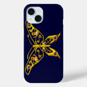 GOLD HYPER BUTTERFLES MET GEMSTONES, blauw Case-Mate iPhone Case (Achterkant)