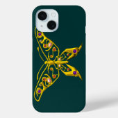 GOLD HYPER BUTTERFLES MET GEMSTONES, groen Case-Mate iPhone Case (Achterkant)