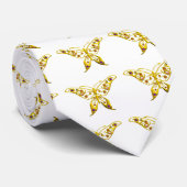 GOLD HYPER-BUTTERFLES MET GEMSTONES, Wit Stropdas (Opgerold)