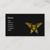 GOLD HYPER BUTTERFLY, COLORFUL GEMSTONES Black Visitekaartje (Voorkant)