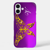 GOLD HYPER BUTTERFLY, GEMSTONES, MONOGRAM Paars Case-Mate iPhone Case (Achterkant)