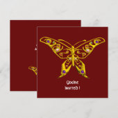 GOLD HYPER BUTTERFLY,GEMSTONES,Rood huwelijk uitno Kaart (Voorkant / Achterkant)