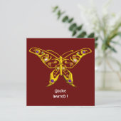 GOLD HYPER BUTTERFLY,GEMSTONES,Rood huwelijk uitno Kaart (Staand voorkant)